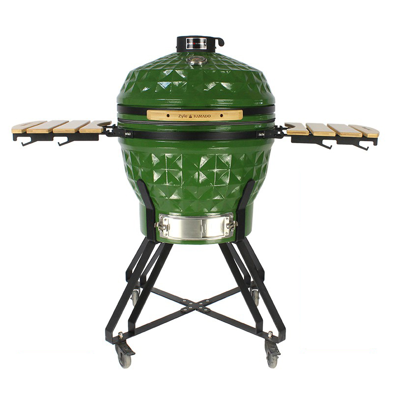 01_ZY24KSGRDISET ZYLE Kamado Grils ZY24KSGRDISET | 62 cm (24 collu) "Diamond" stils, VISU EKSPLUATĀCIJAS LAIKU GARANTIJA, Zaļš - Image 1