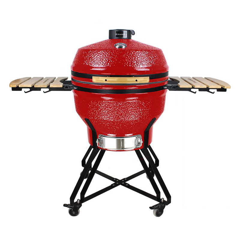 01_ZY26KSRDSET ZYLE Kamado Grils ZY26KSRDSET | 66 cm (26 collas), Pelnu atvilktne, VISU EKSPLUATĀCIJAS LAIKU GARANTIJA, Sarkans - Image 1