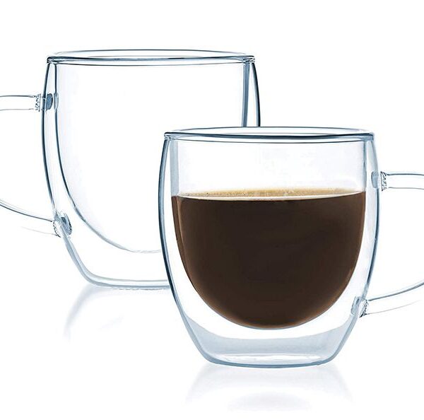 ZYLE Termo Glāzes ZY8024DG | 240 ml (2 gab.), Dubultsienas, Piemērotas lietošanai mikroviļņu krāsnī