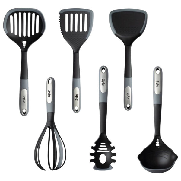 ZYLE Virtuves piederumu komplekts ZYKTOOLS (6 gab.) | Neilons un silikons, daudzfunkcionāli, neskrāpējoši