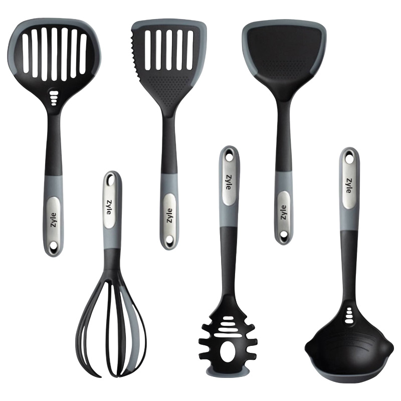 01_ZYKTOOLS ZYLE Virtuves piederumu komplekts ZYKTOOLS (6 gab.) | Neilons un silikons, daudzfunkcionāli, neskrāpējoši - Image 1