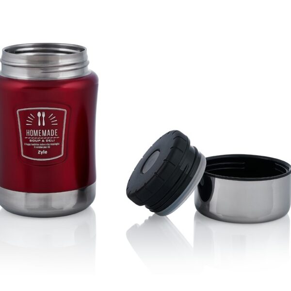 ZYLE “HomeMade” Pārtikas Termoss ZY0500RDFC 0.5 L | Sarkans, Uztur Siltumu 14 Stundas, Vakuuma Izolācija