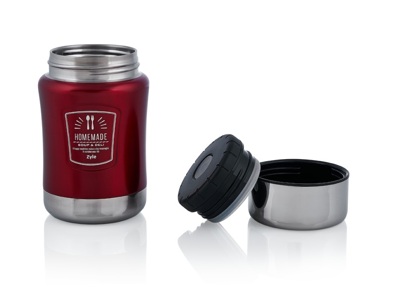 02_ZY0500RDFC ZYLE “HomeMade” Pārtikas Termoss ZY0500RDFC 0.5 L | Sarkans, Uztur Siltumu 14 Stundas, Vakuuma Izolācija - Image 1