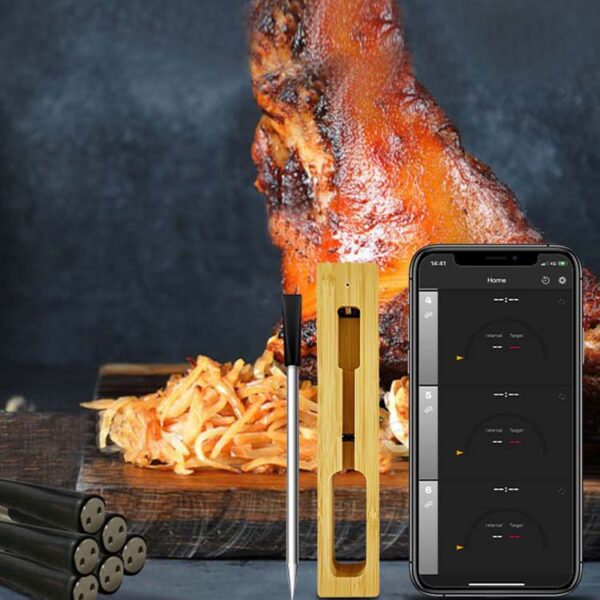 Bezvadu grila termometrs CXL001 | Bluetooth 5.2, 6 zondes, 30 m darbības rādiuss