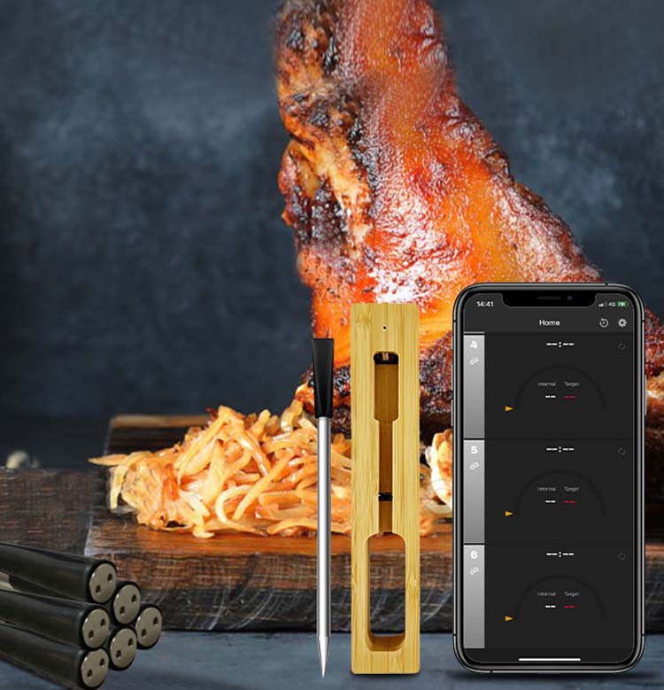 04_CXL001 Bezvadu grila termometrs CXL001 | Bluetooth 5.2, 6 zondes, 30 m darbības rādiuss - Image 1