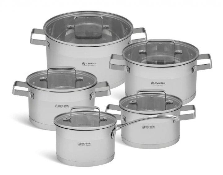 364664595 Edenberg 10 dalių nerūdijančio plieno indų rinkinys su kaušeliu EB-4090