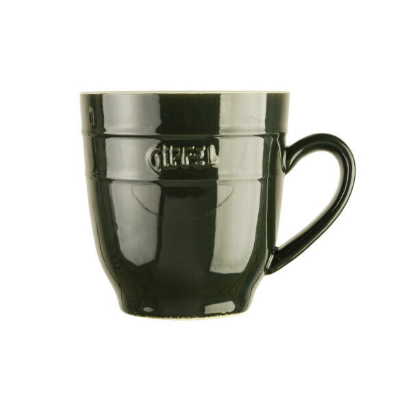 GIPFEL Keraminis puodelis Majolica 3925 | 250 ml, Tamsiai žalias, Ilgai išlaiko šilumą