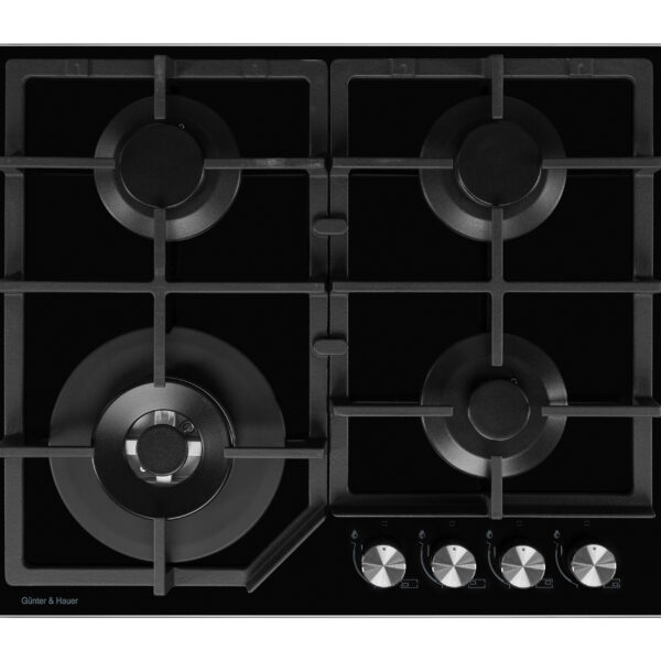 Günter & Hauer Gāzes plīts virsma GT 642 | 60 cm, WOK deglis (4000 W), Čuguna turētāji
