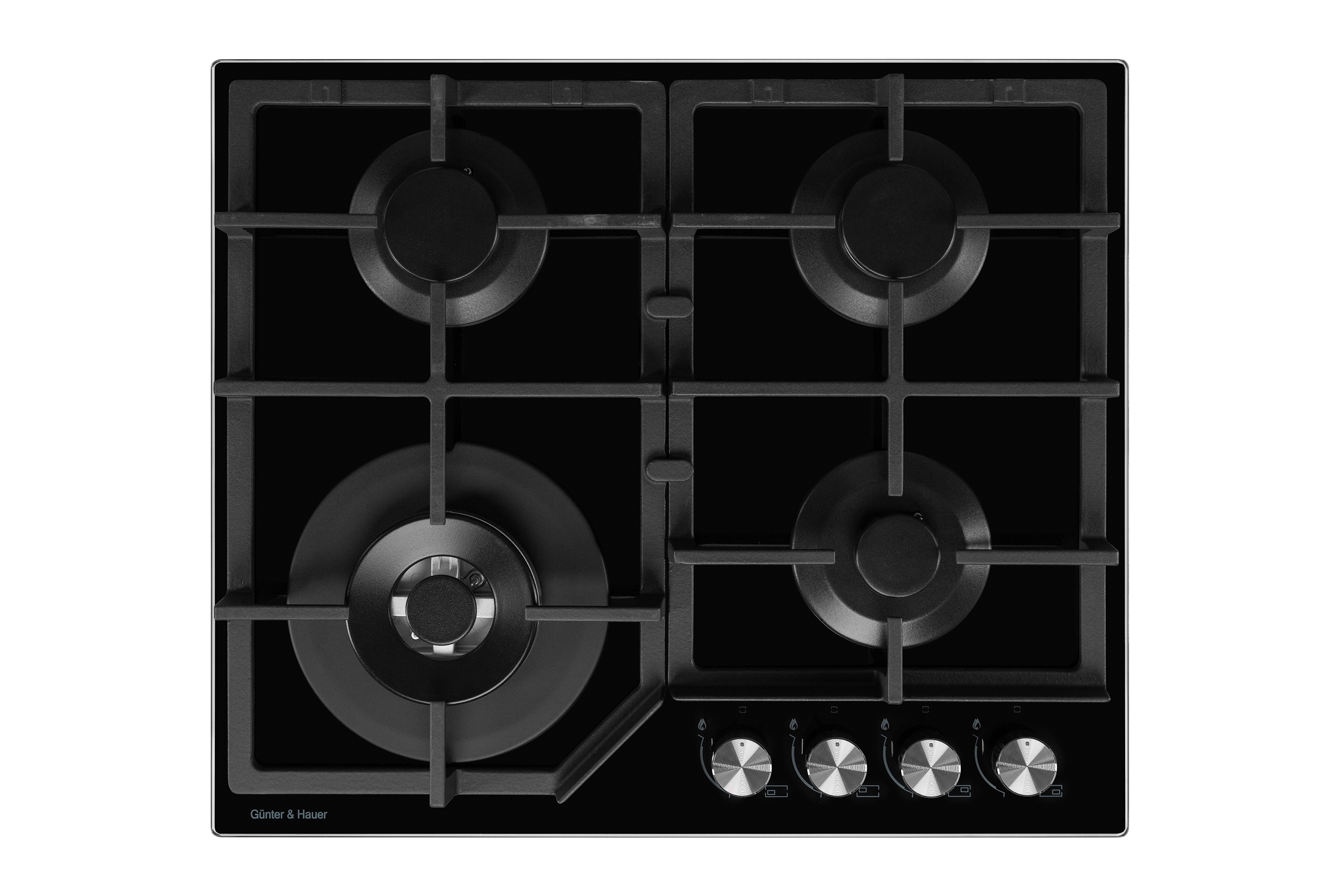 Dujine-Kaitlente-Gunter-Hauer-GT-642 Günter & Hauer Gāzes plīts virsma GT 642 | 60 cm, WOK deglis (4000 W), Čuguna turētāji - Image 1