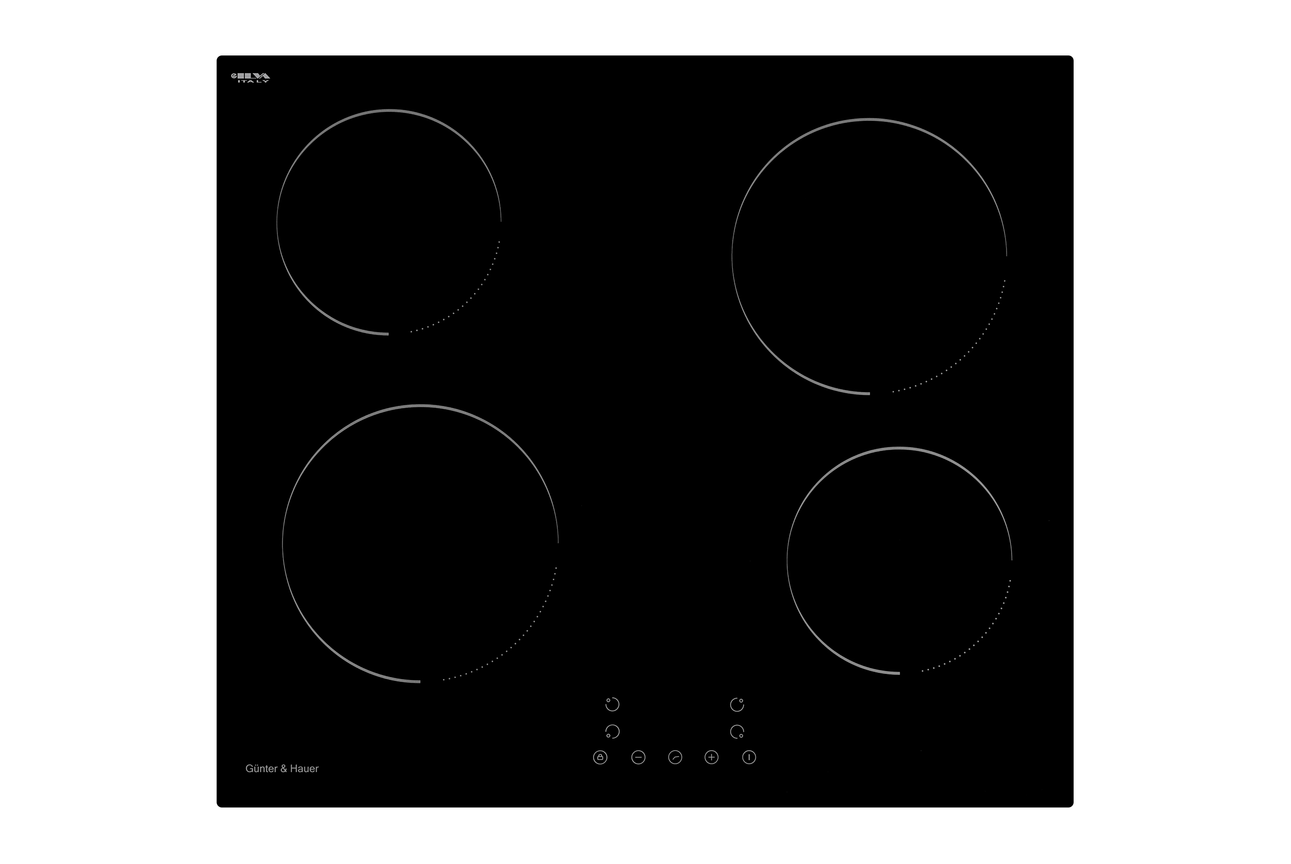 Elektrine-Kaitlente-Gunter-Hauer-CER-641-4 Elektriskā plīts virsma Hauer Elektriskā plīts virsma CER 640 | 4 gatavošanas zonas, 60 cm, Sensoru vadība - Image 1