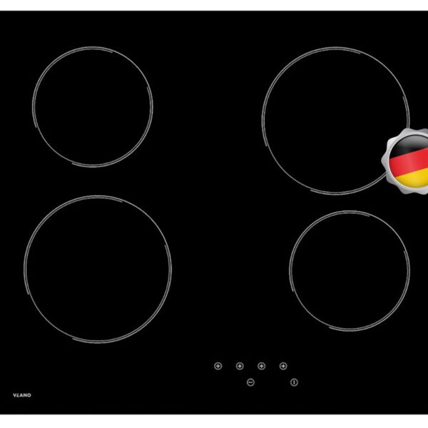 VLano Elektriskā plīts virsma VC 604 | Sensoru vadība, 6000 W kopējā jauda, Automātiska uzvārīšana