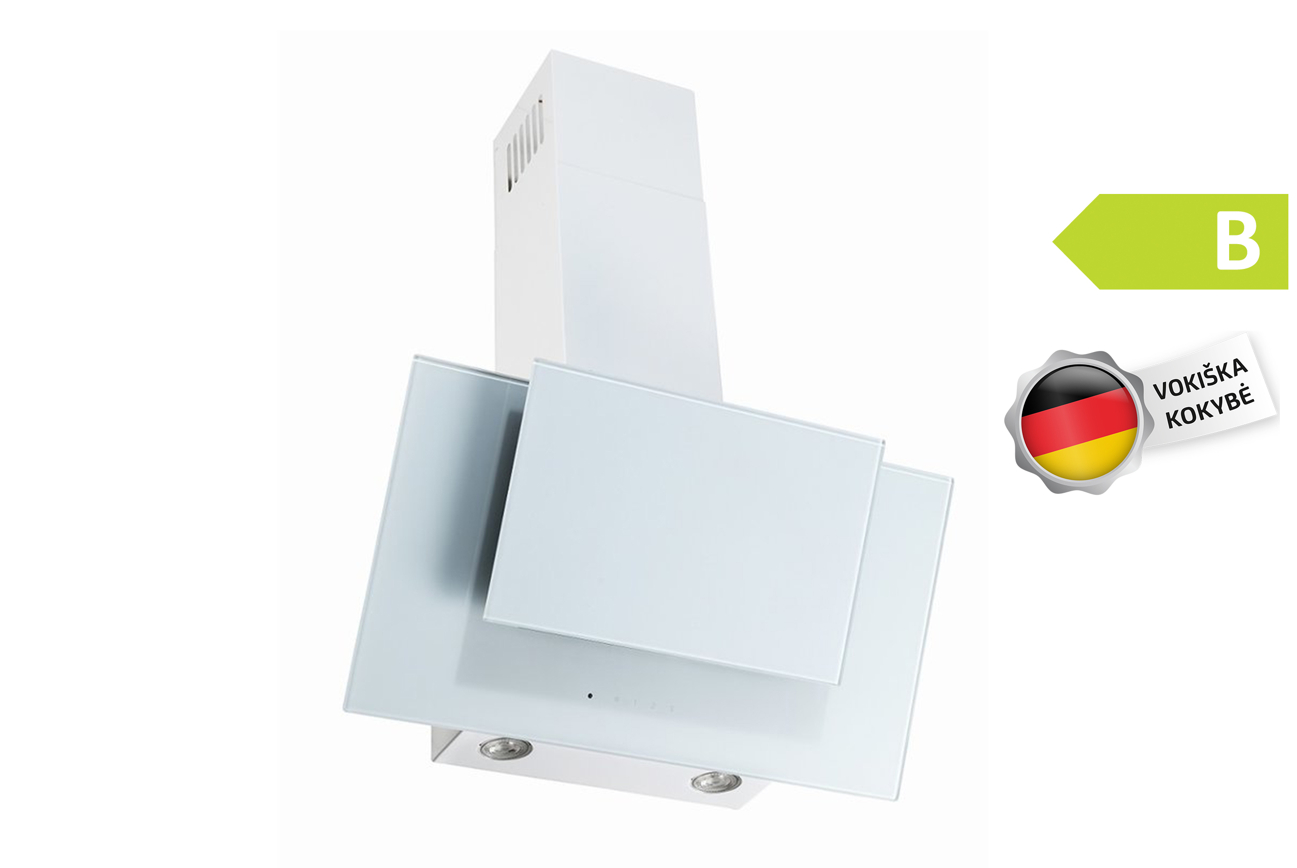 Gartraukis-Vlano-LESTO-60-White-Baltas-2 Vlano Sienas tvaika nosūcējs LESTO 60 White | 405 m³/h, Perimetrālā vilkme, B enerģijas klase, 60 cm - Image 1