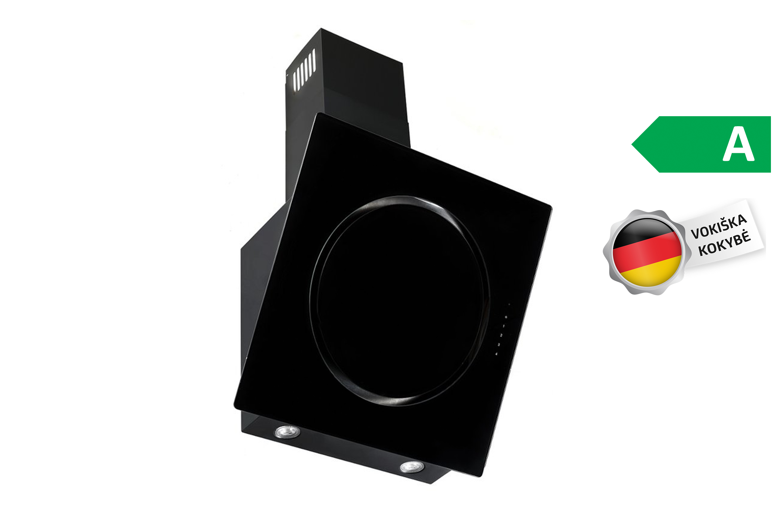 Gartraukis-Vlano-PLANET-60-Dark-Juodas Vlano Sienas tvaika nosūcējs PLANET 60 Dark | 1000 m³/h, A enerģijas klase, Perimetrālā nosūkšana - Image 1