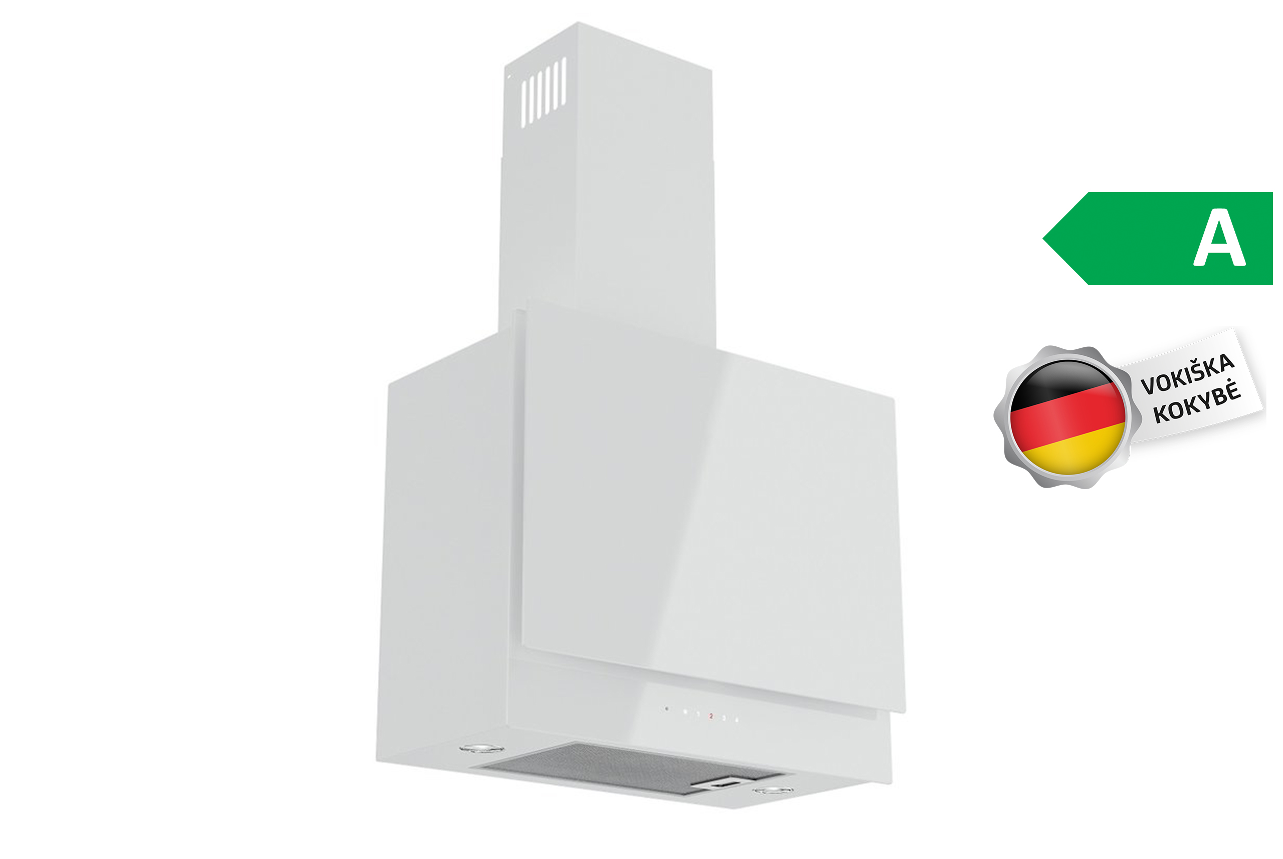 Gartraukis-Vlano-PLANUS-60-White-Baltas-2 Vlano Sienas tvaika nosūcējs PLANUS 60 White | 1000 m³/h, A enerģijas klase, Perimetrālā iesūkšana - Image 1