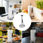 KING Hoff Popierinių Rankšluosčių Stovas KH-1955 | 36.5 cm, Nerūdijantis Plienas, Su Prispaudėju