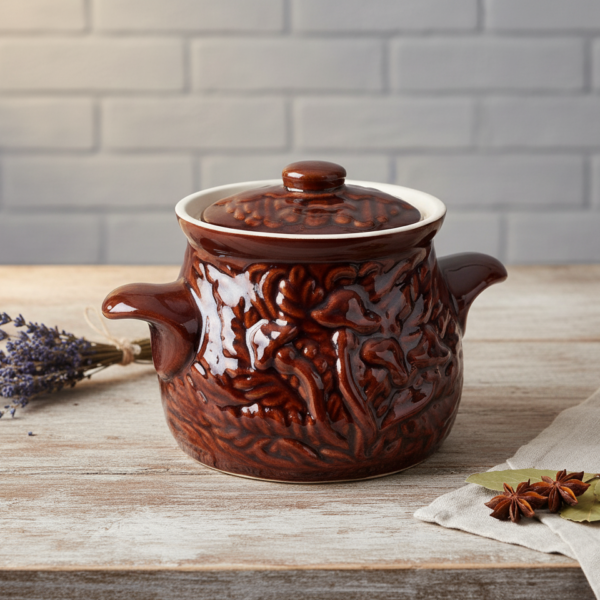 Čenakinė (Puodas Troškinimui) 0,65 L | Keramika, Pieno Degimas, Glazūra