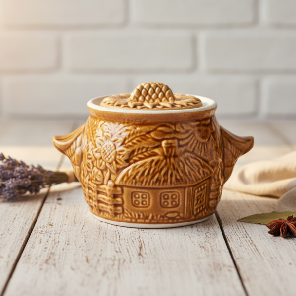 Moliniai Puodai Troškinimui “Malunelis” (Čenakinės) 6 vnt. | 500 ml, Keramika, Tinka Orkaitėms ir Mikrobangėms