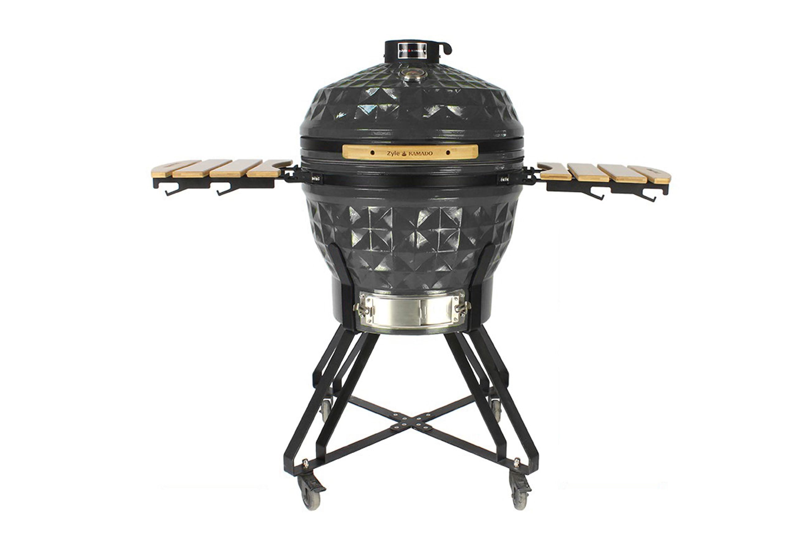 Grilis-ZY24KSGYDISET-1 ZYLE Kamado Grils ZY24KSGYDISET | 62 cm (24 collas), "DIAMOND" stila, VISU EKSPLUATĀCIJAS LAIKU GARANTIJA, Pelēks - Image 1