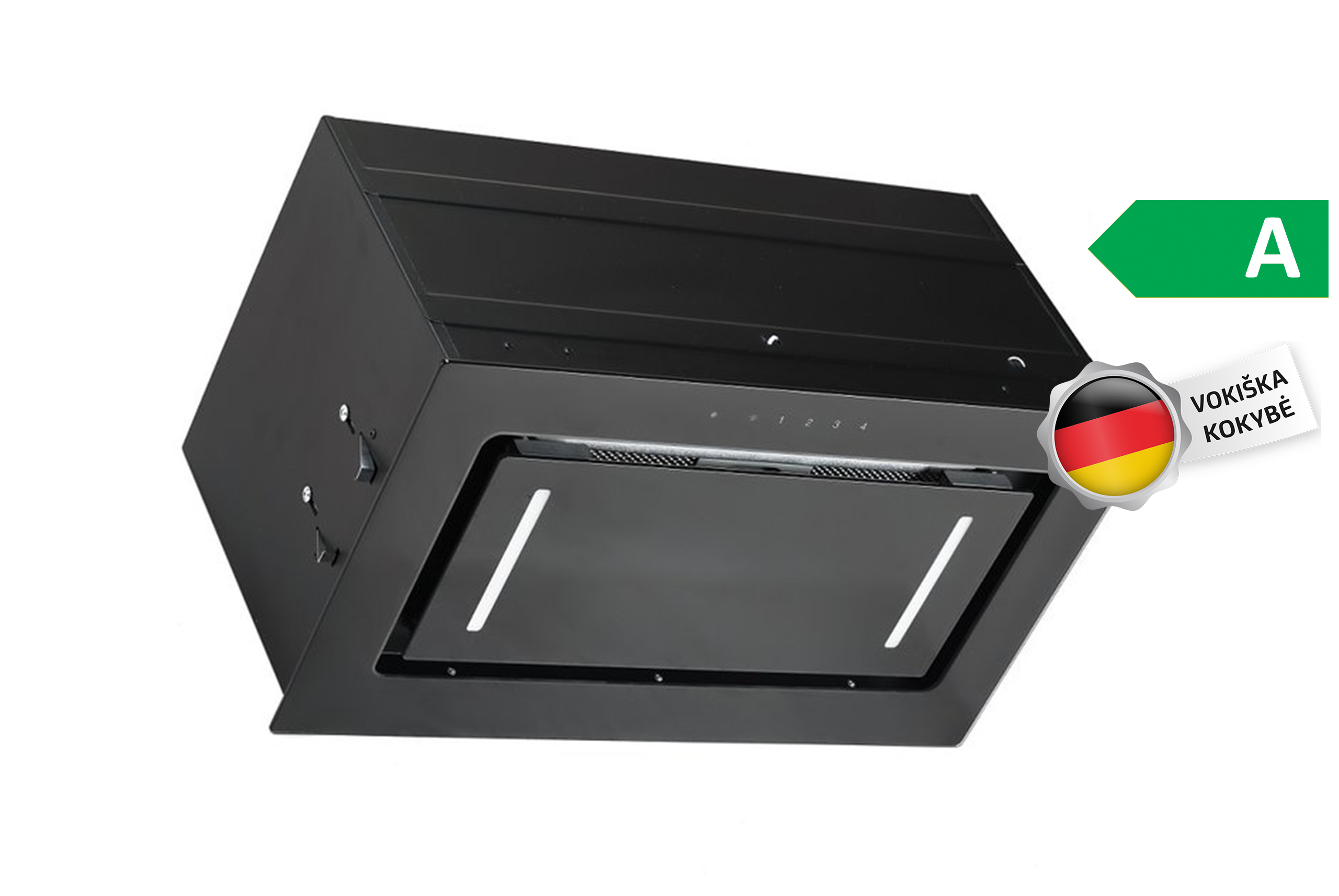 Imontuojamas-Gartraukis-Vlano-BREEZE-52-Black-Juodas-2 Vlano Iebūvējams tvaika nosūcējs BREEZE 52 Black | 1000 m³/h, Perimetrālā nosūkšana, A enerģijas klase, 52 cm - Image 1