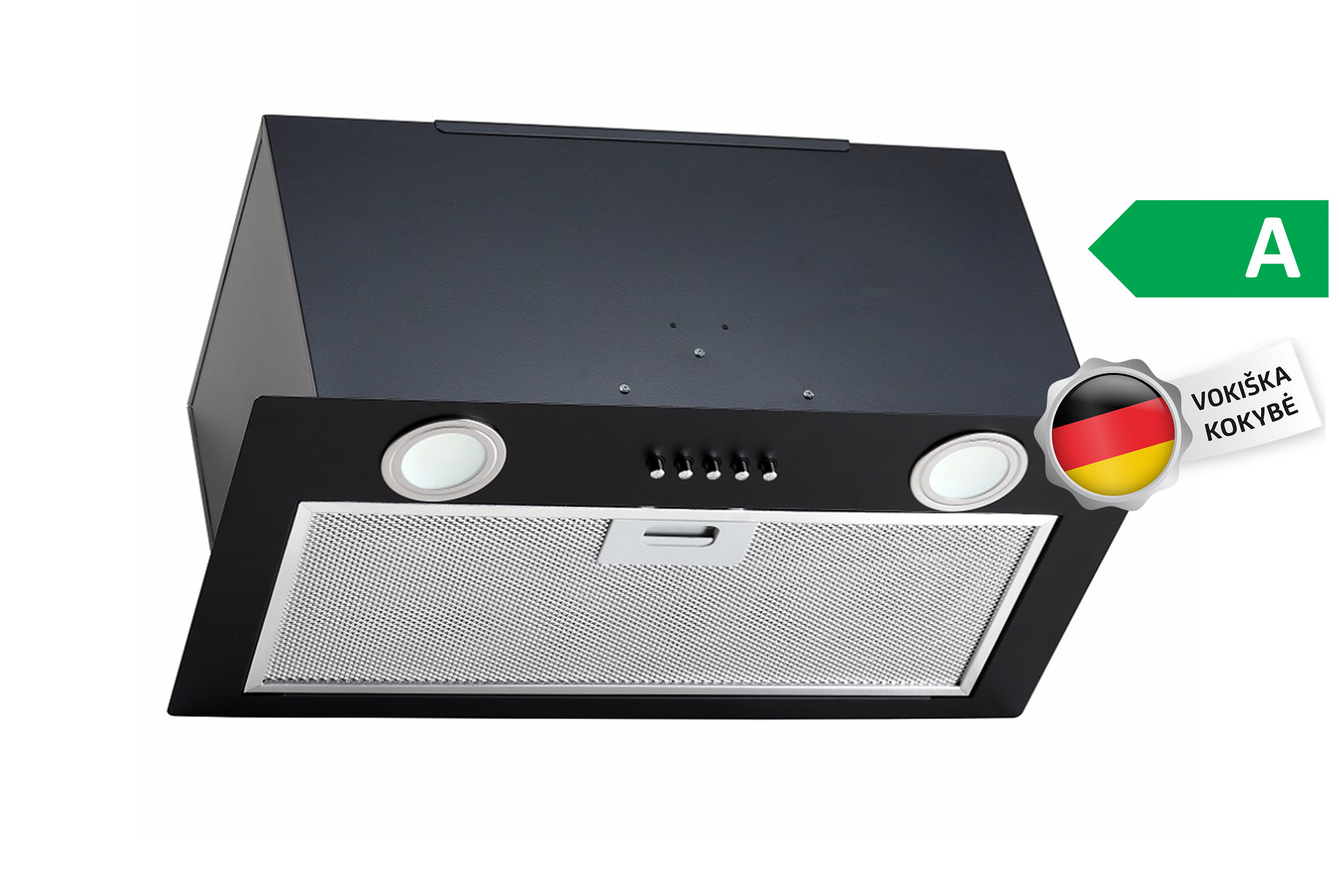 Imontuojamas-Gartraukis-Vlano-GT-52-BK-Juodas-7 Vlano Iebūvējams tvaika nosūcējs GT 52 BK | 800 m³/h, A enerģijas klase, Pogu vadība, 52 cm - Image 1