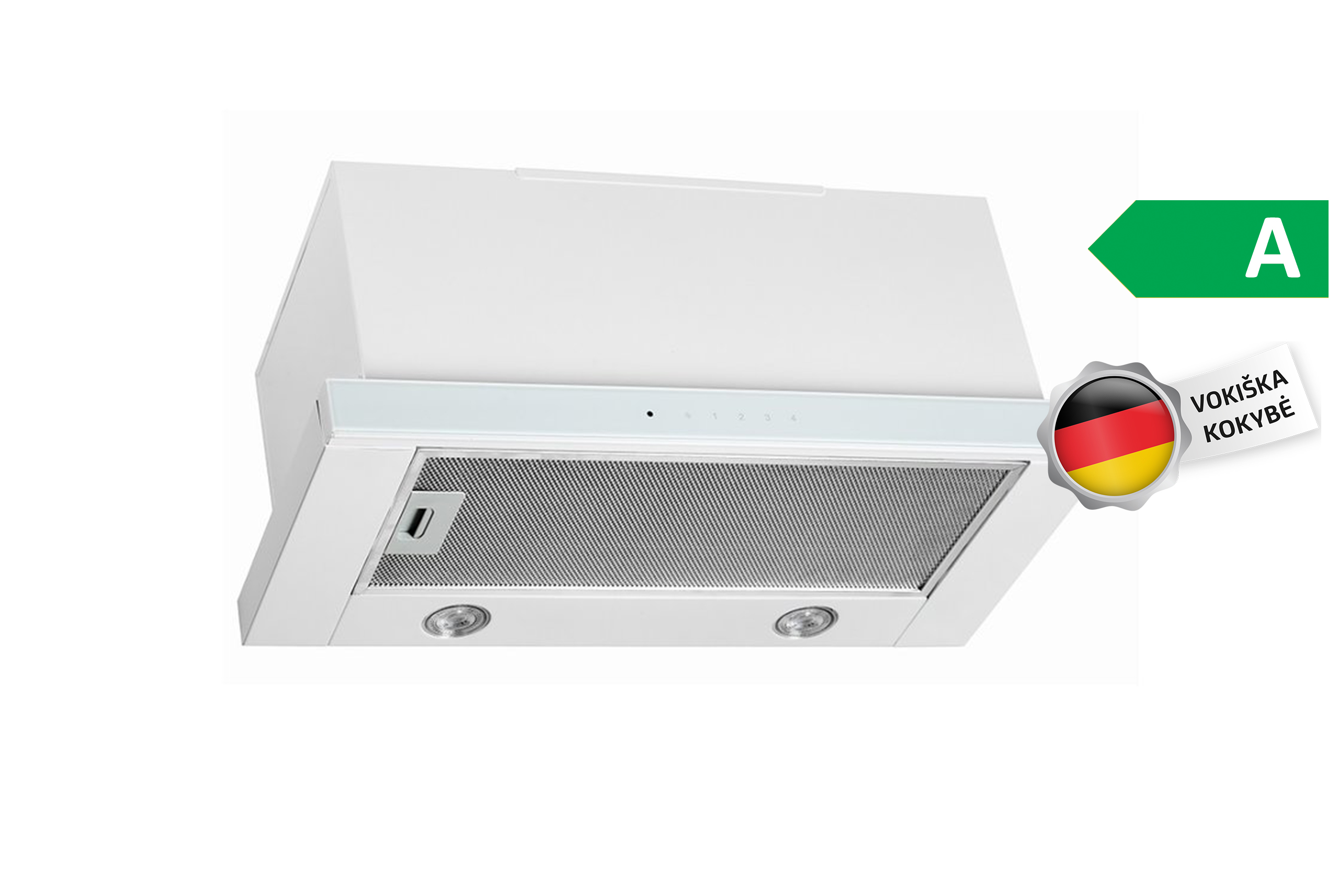 Imontuojamas-Gartraukis-Vlano-SLIDE-White-Baltas Vlano Iebūvējams tvaika nosūcējs SLIDE White | 1000 m³/h, Teleskopisks, Perimetrālā nosūkšana, Balts - Image 1