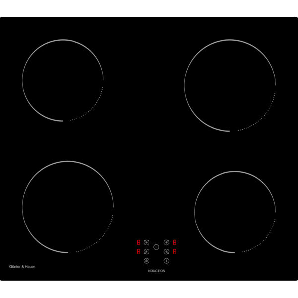 Günter & Hauer Indukcijas plīts virsma I 6 B | 4 gatavošanas zonas, 60 cm, Bez rāmja, Aizsardzība pret bērniem