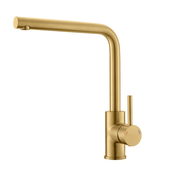 GÜNTER&HAUER Virtuves maisītājs JUWEL Gold | Zelta PVD pārklājums, 360° rotācija, Īpaši ekonomisks (5,4 l/min)