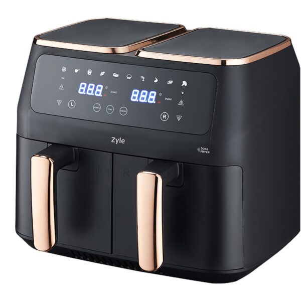 Zyle Dubultā karstā gaisa fritieris ZY029AF | 8 L (2 x 4 L), 2800 W, 10 Programmas, Sinhronizācija