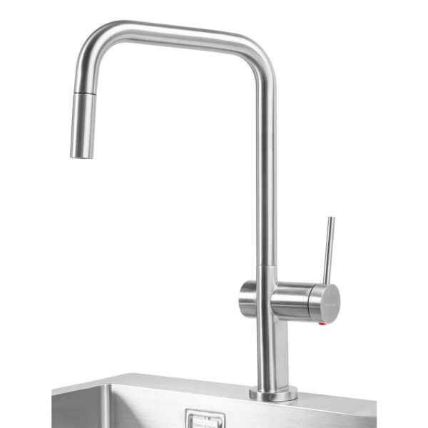 GÜNTER & HAUER Virtuves maisītājs BRUNNEN Br | 360° snīpis ar dušas funkciju, matēts nerūsējošais tērauds