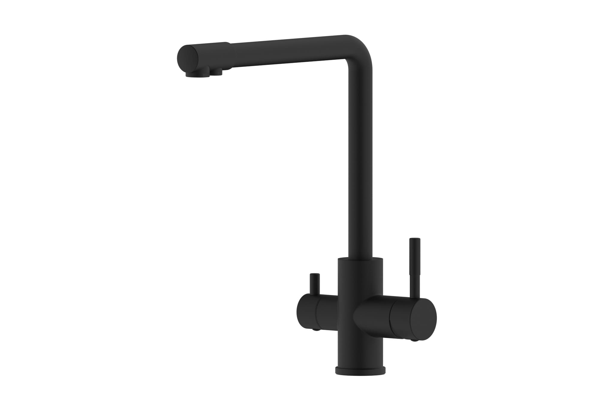 PERLE-Black GÜNTER&HAUER Virtuves Maisītājs PERLE Black | Divas Sviras, Filtrēta Ūdens Savienojums, 360° Pagrieziens - Image 1