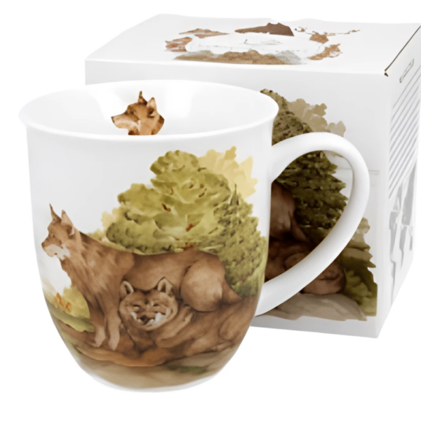 Keraminis puodelis „Animal World WOLVES“ (400 ml) – gamtos įkvėptas dizainas vilkų mylėtojams