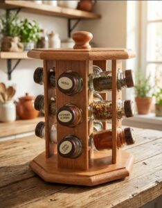 Prieskonių rinkinys su stovu 12 vnt. P4012 | Sukamas, Balta spalva, Su prieskoniais