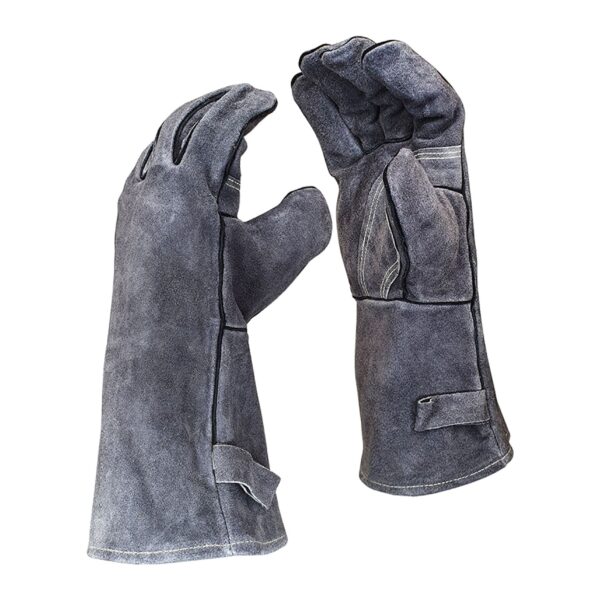 ZYLE Karstumizturīgi cimdi ZY246GL | 34 cm garums, šķelta govs āda, paredzēti griliem