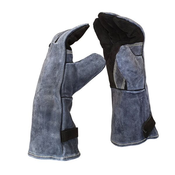 ZYLE Karstumizturīgi cimdi ZY247GL | 35 cm garums, šķelta govs āda, paredzēti griliem