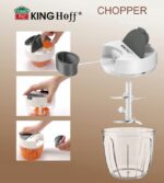 KingHoff Mechaninis maisto smulkintuvas KH-1882, 900 ml | Su virvele, Nerūdijančio plieno ašmenys