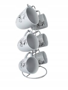 Violet Puodelių rinkinys su stovu VC431K, 6 vnt., 300 ml | Keramika, Galima plauti indaplovėje