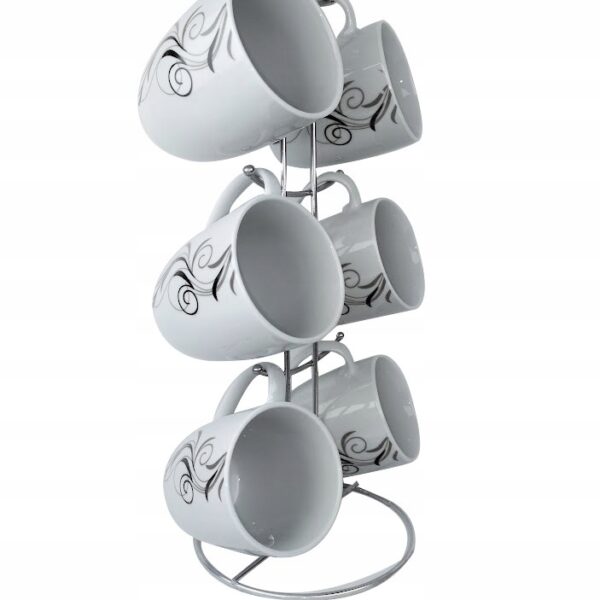 Violet Puodelių rinkinys su stovu VC431K, 6 vnt., 300 ml | Keramika, Galima plauti indaplovėje