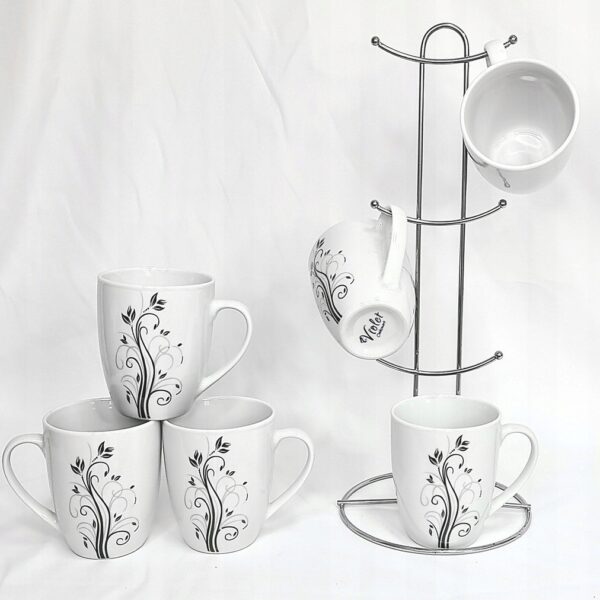 Violet Puodelių rinkinys su stovu VC460K, 6 vnt., 300 ml | Keramika, Galima plauti indaplovėje