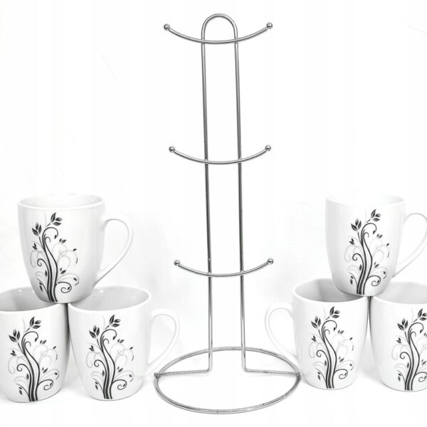 Violet Puodelių rinkinys su stovu VC460K, 6 vnt., 300 ml | Keramika, Galima plauti indaplovėje