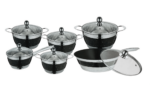12 dalių puodų rinkinys. su teflonine keptuve ZILNER ZL-8117