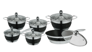 12 dalių puodų rinkinys. su teflonine keptuve ZILNER ZL-8117