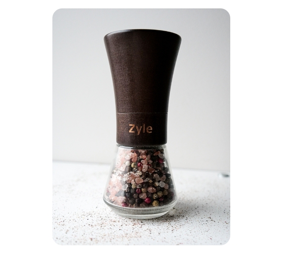 ZYLE Prieskonių Malūnėlis ZY187GRDB | Tamsiai Rudas, "CrushGrind" Keraminės Girnos, Reguliuojamas Rupumas