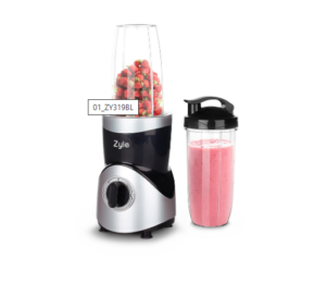ZYLE Daugiafunkcinė Kokteilinė ZY319BL | 380 W, 2 Greičiai, Dvejų Tipų Ašmenys (Kavai ir Glotnučiams), Su Buteliukais