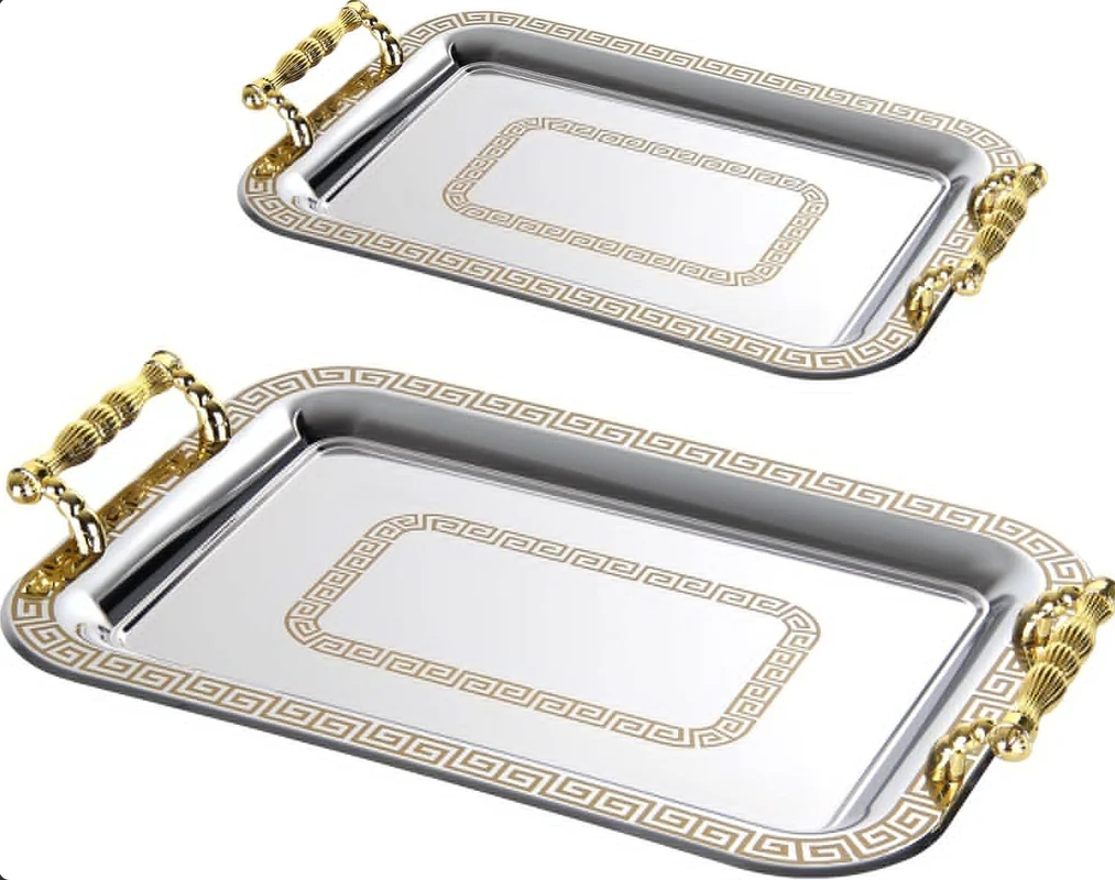 Screenshot_2 HOMELUX Padėklų Rinkinys (2 vnt.) | Nerūdijantis Plienas, Aukso Spalvos Rankenos ir Raštas