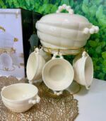 Kreminis sriubos rinkinys "Grietinėlė" | Su stovu ir 6 dubenėliais