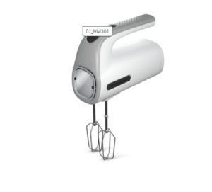 TAURUS Rankinis Mikseris HM301 | 300 W, 5 Greičiai, Su Turbo Funkcija ir Nerūdijančio Plieno Priedais