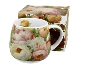 Keraminis puodelis „PIWONIE“ (430 ml) – romantiškas dizainas su bijūnų motyvu