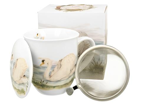 Elegantiškas keraminis puodelis su sieteliu „Bird World SWAN“ – tobulas pasirinkimas arbatos mėgėjams Elegantiškas keraminis puodelis su sieteliu „Bird World SWAN“ – tobulas pasirinkimas arbatos mėgėjams