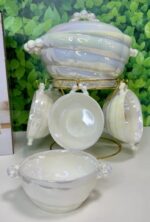 Perlamutra zupas komplekts "Perle" | Ar statīvu un 6 bļodām - Image 2