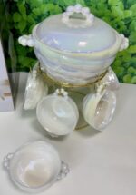 Perlamutrinis sriubos rinkinys "Perlas" | Su stovu ir 6 dubenėliais